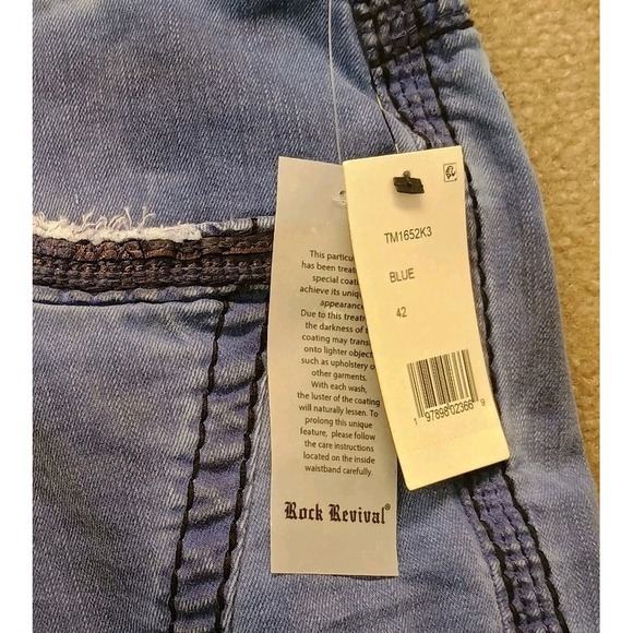 Rock Revival Blue Straight Men's Jeans - Picture 10 of 16